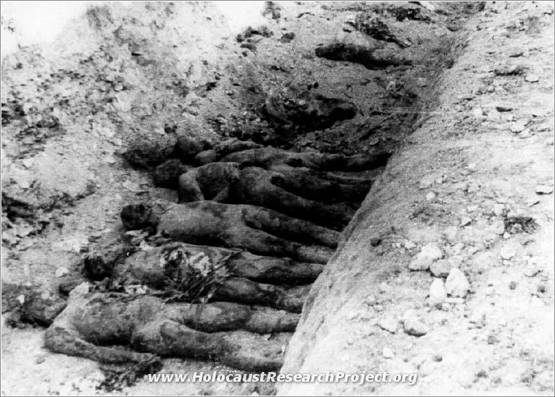 A mass grave uncovered at Majdanek